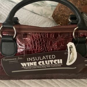 Wine clutch bag with corkscrew nwt